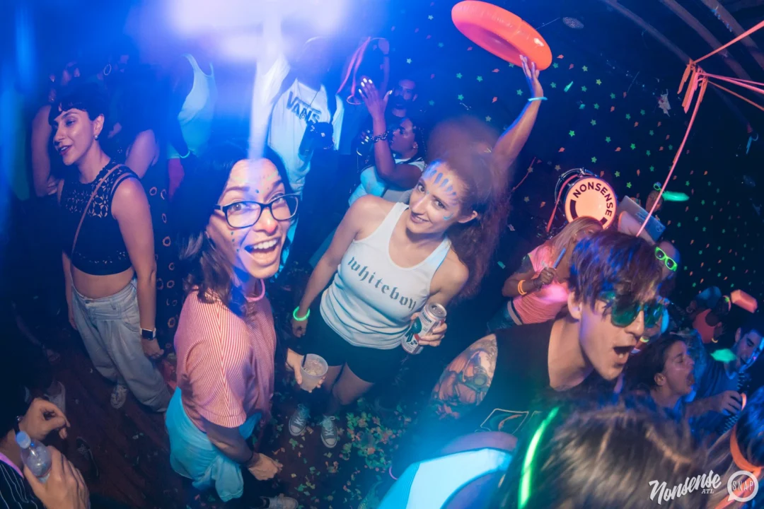 Nonsense GLOW Dance Party. July 2018. We glowed. We got ridiculous. Kimber was the DJ. Photos by Fabeaux/Oh Snap.