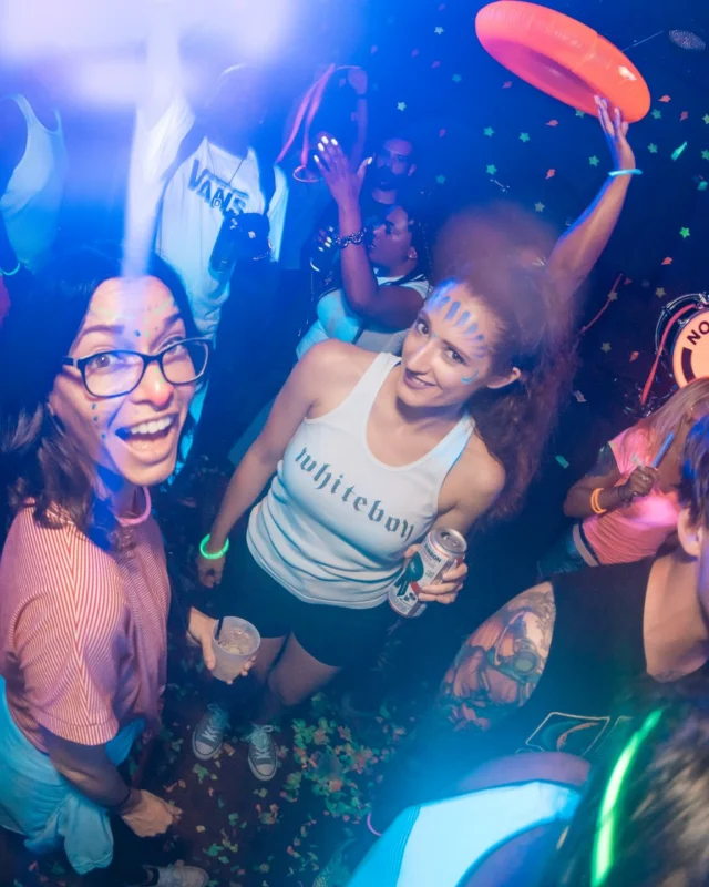 Nonsense GLOW Dance Party. July 2018. We glowed. We got ridiculous. Kimber was the DJ. Photos by Fabeaux/Oh Snap.