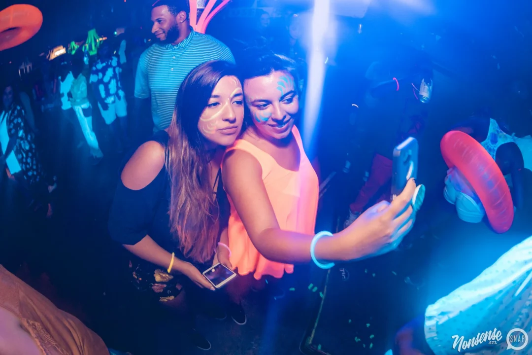 Nonsense GLOW Dance Party. July 2018. We glowed. We got ridiculous. Kimber was the DJ. Photos by Fabeaux/Oh Snap.