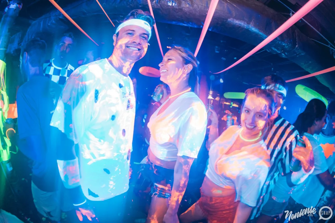 Nonsense GLOW Dance Party. July 2018. We glowed. We got ridiculous. Kimber was the DJ. Photos by Fabeaux/Oh Snap.