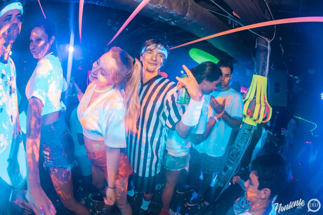 Nonsense GLOW Dance Party. July 2018. We glowed. We got ridiculous. Kimber was the DJ. Photos by Fabeaux/Oh Snap.