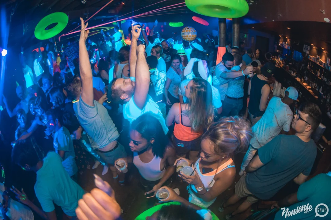 Nonsense GLOW Dance Party. July 2018. We glowed. We got ridiculous. Kimber was the DJ. Photos by Fabeaux/Oh Snap.