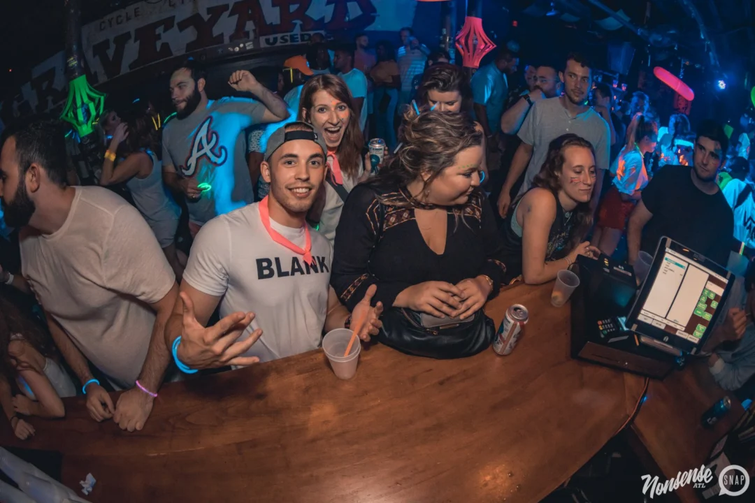 Nonsense GLOW Dance Party. July 2018. We glowed. We got ridiculous. Kimber was the DJ. Photos by Fabeaux/Oh Snap.