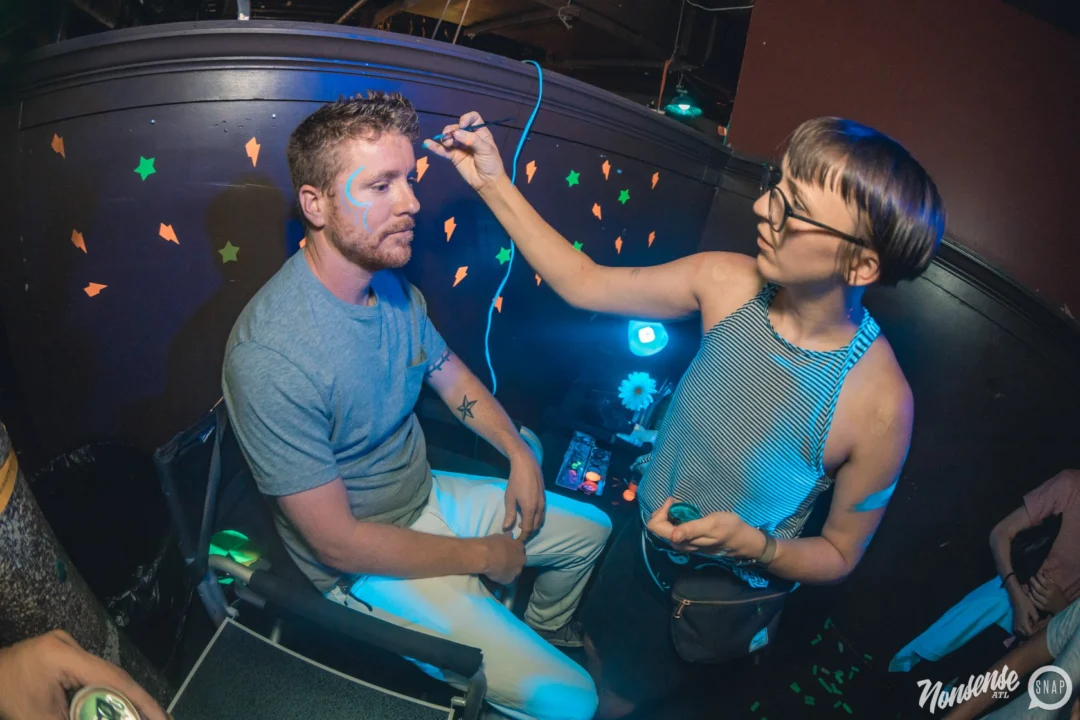 Nonsense GLOW Dance Party. July 2018. We glowed. We got ridiculous. Kimber was the DJ. Photos by Fabeaux/Oh Snap.