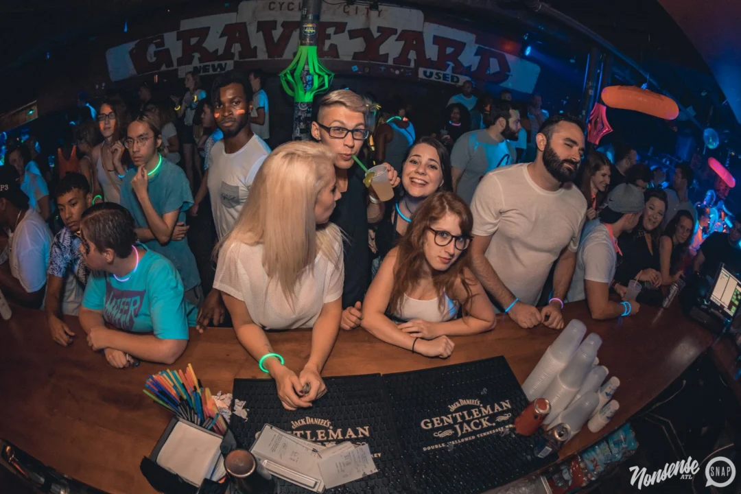 Nonsense GLOW Dance Party. July 2018. We glowed. We got ridiculous. Kimber was the DJ. Photos by Fabeaux/Oh Snap.
