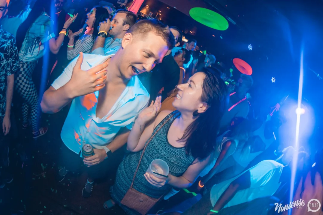 Nonsense GLOW Dance Party. July 2018. We glowed. We got ridiculous. Kimber was the DJ. Photos by Fabeaux/Oh Snap.