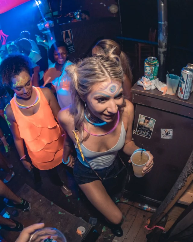 Nonsense GLOW Dance Party. July 2018. We glowed. We got ridiculous. Kimber was the DJ. Photos by Fabeaux/Oh Snap.