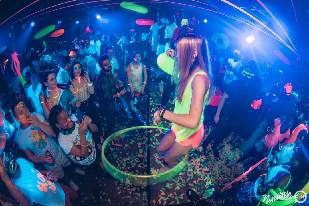 Nonsense GLOW Dance Party. July 2018. We glowed. We got ridiculous. Kimber was the DJ. Photos by Fabeaux/Oh Snap.