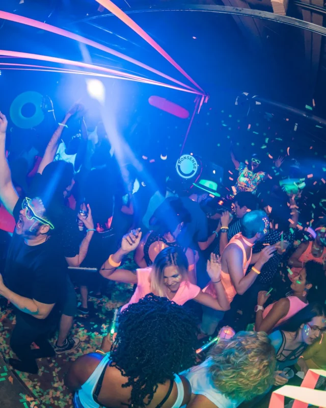 Nonsense GLOW Dance Party. July 2018. We glowed. We got ridiculous. Kimber was the DJ. Photos by Fabeaux/Oh Snap.