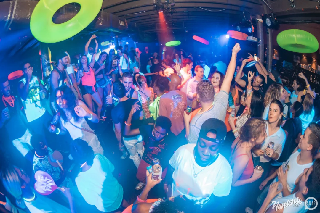 Nonsense GLOW Dance Party. July 2018. We glowed. We got ridiculous. Kimber was the DJ. Photos by Fabeaux/Oh Snap.