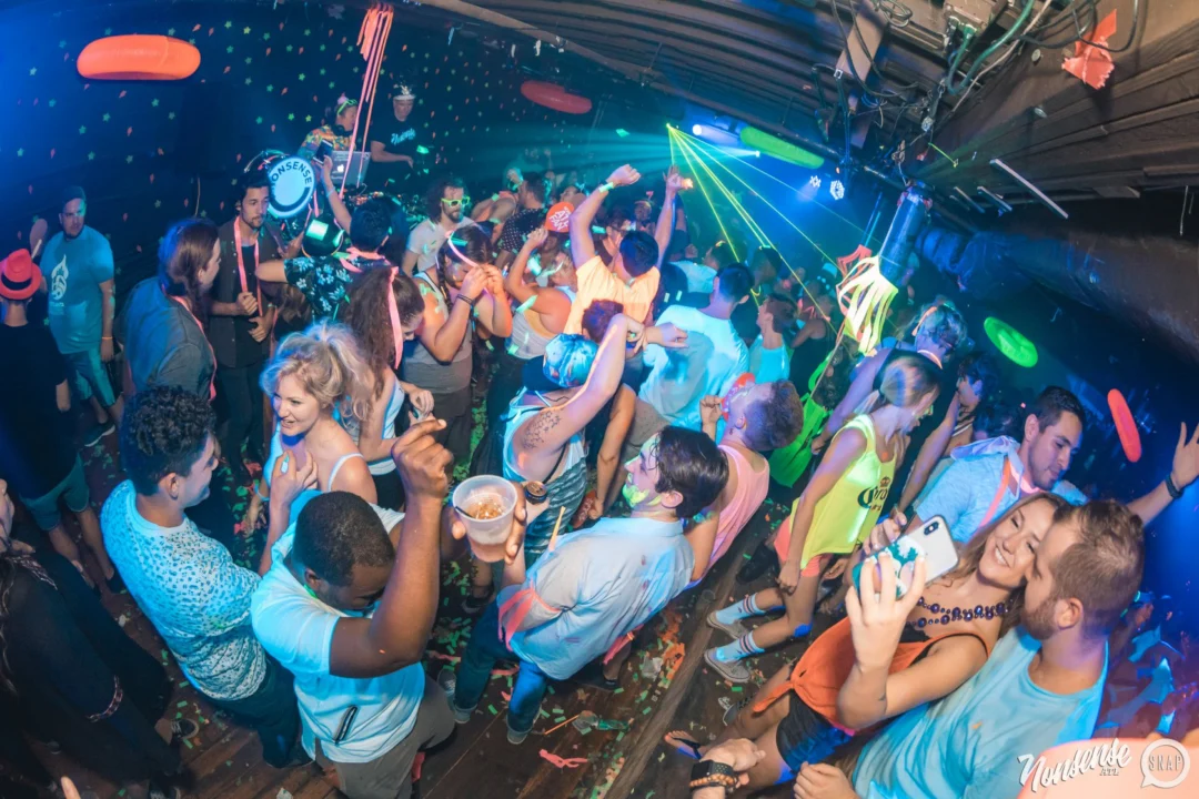 Nonsense GLOW Dance Party. July 2018. We glowed. We got ridiculous. Kimber was the DJ. Photos by Fabeaux/Oh Snap.