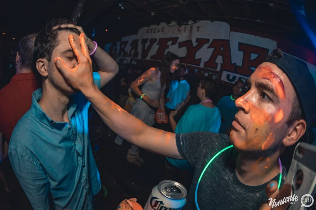 Nonsense GLOW Dance Party. July 2018. We glowed. We got ridiculous. Kimber was the DJ. Photos by Fabeaux/Oh Snap.