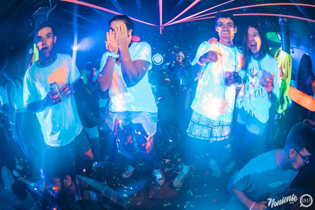 Nonsense GLOW Dance Party. July 2018. We glowed. We got ridiculous. Kimber was the DJ. Photos by Fabeaux/Oh Snap.