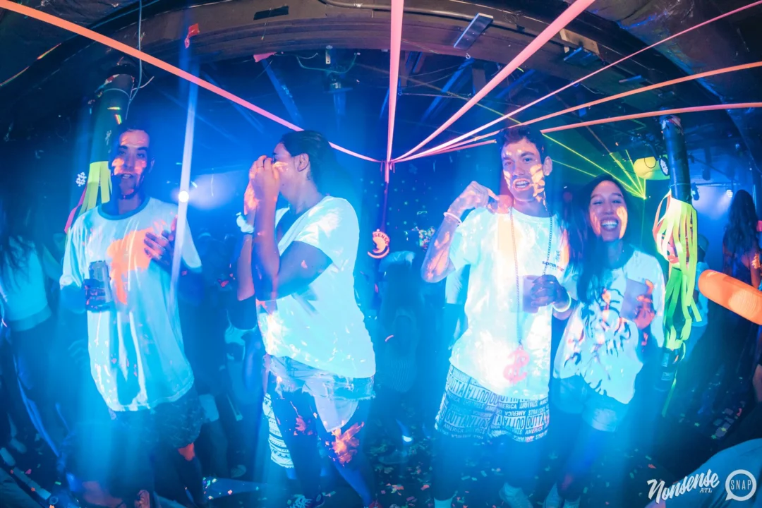 Nonsense GLOW Dance Party. July 2018. We glowed. We got ridiculous. Kimber was the DJ. Photos by Fabeaux/Oh Snap.