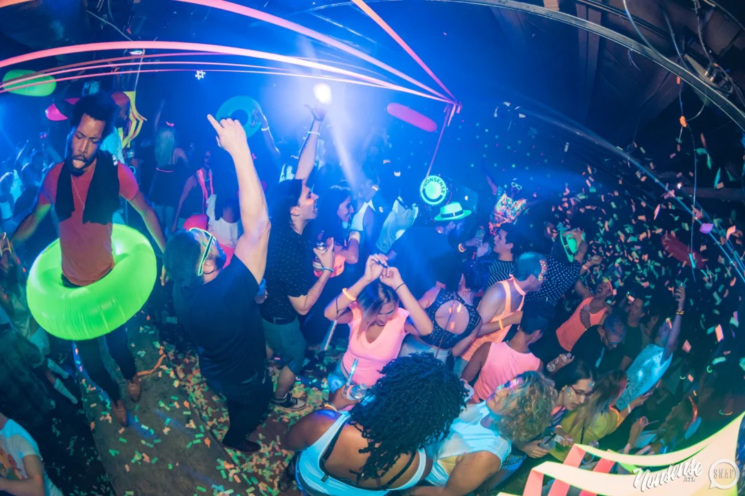 Nonsense GLOW Dance Party. July 2018. We glowed. We got ridiculous. Kimber was the DJ. Photos by Fabeaux/Oh Snap.