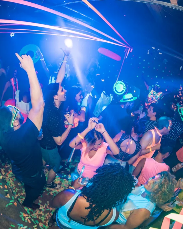 Nonsense GLOW Dance Party. July 2018. We glowed. We got ridiculous. Kimber was the DJ. Photos by Fabeaux/Oh Snap.