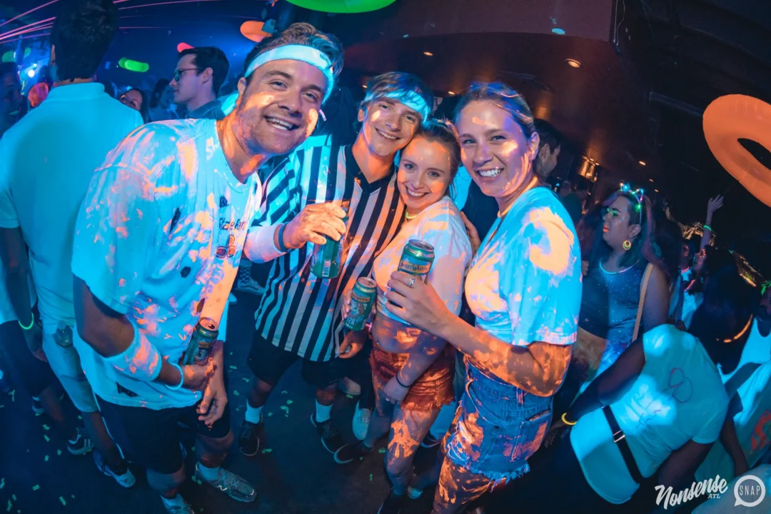 Nonsense GLOW Dance Party. July 2018. We glowed. We got ridiculous. Kimber was the DJ. Photos by Fabeaux/Oh Snap.
