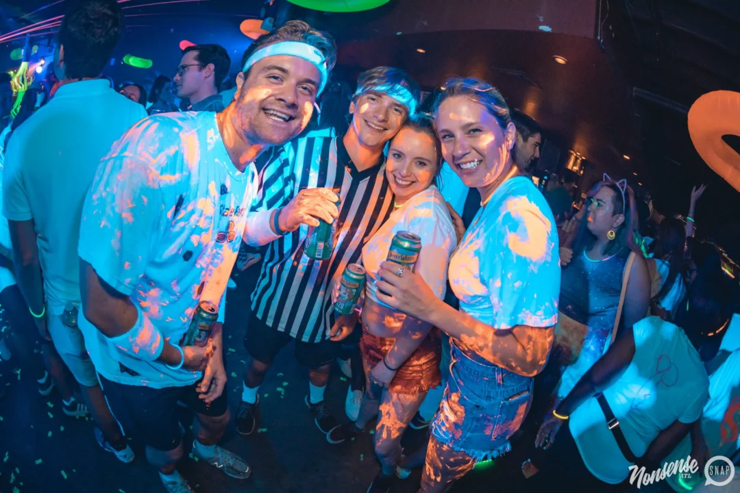 Nonsense GLOW Dance Party. July 2018. We glowed. We got ridiculous. Kimber was the DJ. Photos by Fabeaux/Oh Snap.
