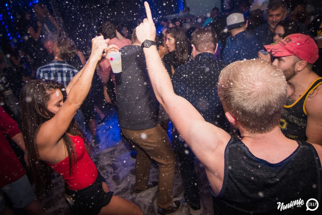 Nonsense Winter Wonderland - Aug 2018! The Basement, East Atlanta. It snowed inside. There were Arctic blasts. There was a Yeti. Kimber was the DJ. Nonsense Dance Party is the 3rd Friday of every month! Photography by Oh Snap!