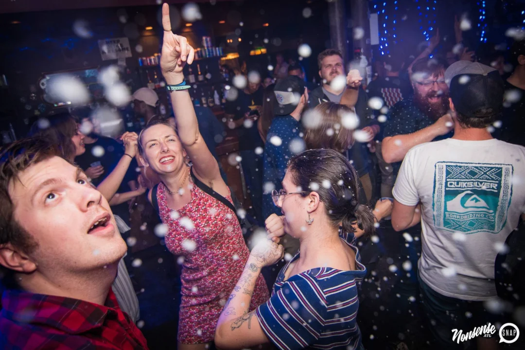 Nonsense Winter Wonderland - Aug 2018! The Basement, East Atlanta. It snowed inside. There were Arctic blasts. There was a Yeti. Kimber was the DJ. Nonsense Dance Party is the 3rd Friday of every month! Photography by Oh Snap!