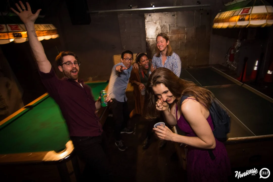Nonsense Winter Wonderland - Aug 2018! The Basement, East Atlanta. It snowed inside. There were Arctic blasts. There was a Yeti. Kimber was the DJ. Nonsense Dance Party is the 3rd Friday of every month! Photography by Oh Snap!