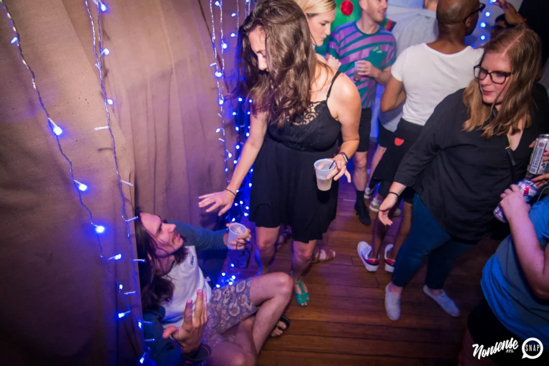 Nonsense Winter Wonderland - Aug 2018! The Basement, East Atlanta. It snowed inside. There were Arctic blasts. There was a Yeti. Kimber was the DJ. Nonsense Dance Party is the 3rd Friday of every month! Photography by Oh Snap!
