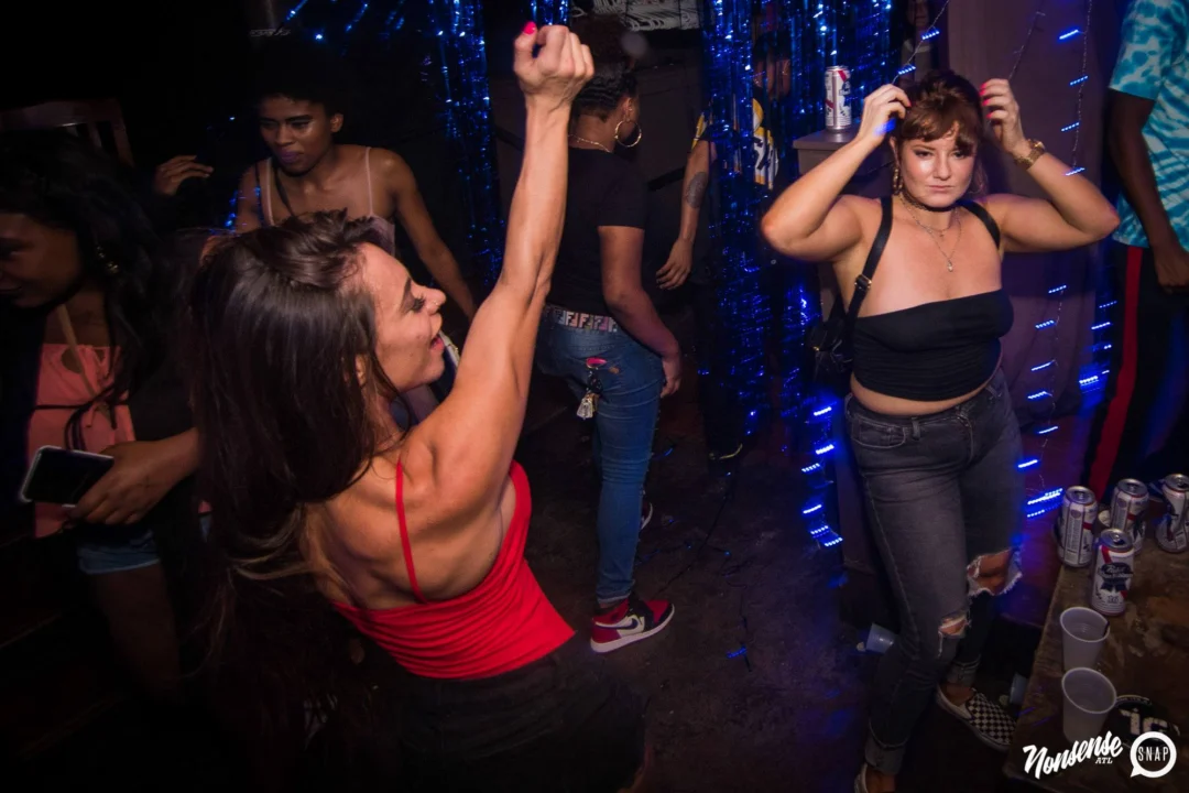 Nonsense Winter Wonderland - Aug 2018! The Basement, East Atlanta. It snowed inside. There were Arctic blasts. There was a Yeti. Kimber was the DJ. Nonsense Dance Party is the 3rd Friday of every month! Photography by Oh Snap!