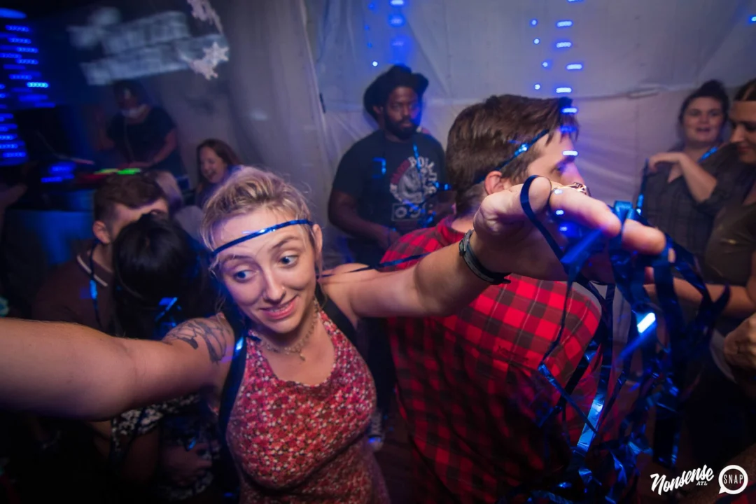 Nonsense Winter Wonderland - Aug 2018! The Basement, East Atlanta. It snowed inside. There were Arctic blasts. There was a Yeti. Kimber was the DJ. Nonsense Dance Party is the 3rd Friday of every month! Photography by Oh Snap!