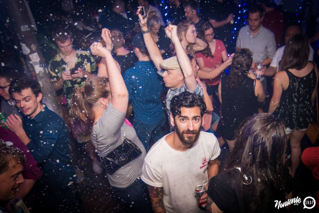 Nonsense Winter Wonderland - Aug 2018! The Basement, East Atlanta. It snowed inside. There were Arctic blasts. There was a Yeti. Kimber was the DJ. Nonsense Dance Party is the 3rd Friday of every month! Photography by Oh Snap!