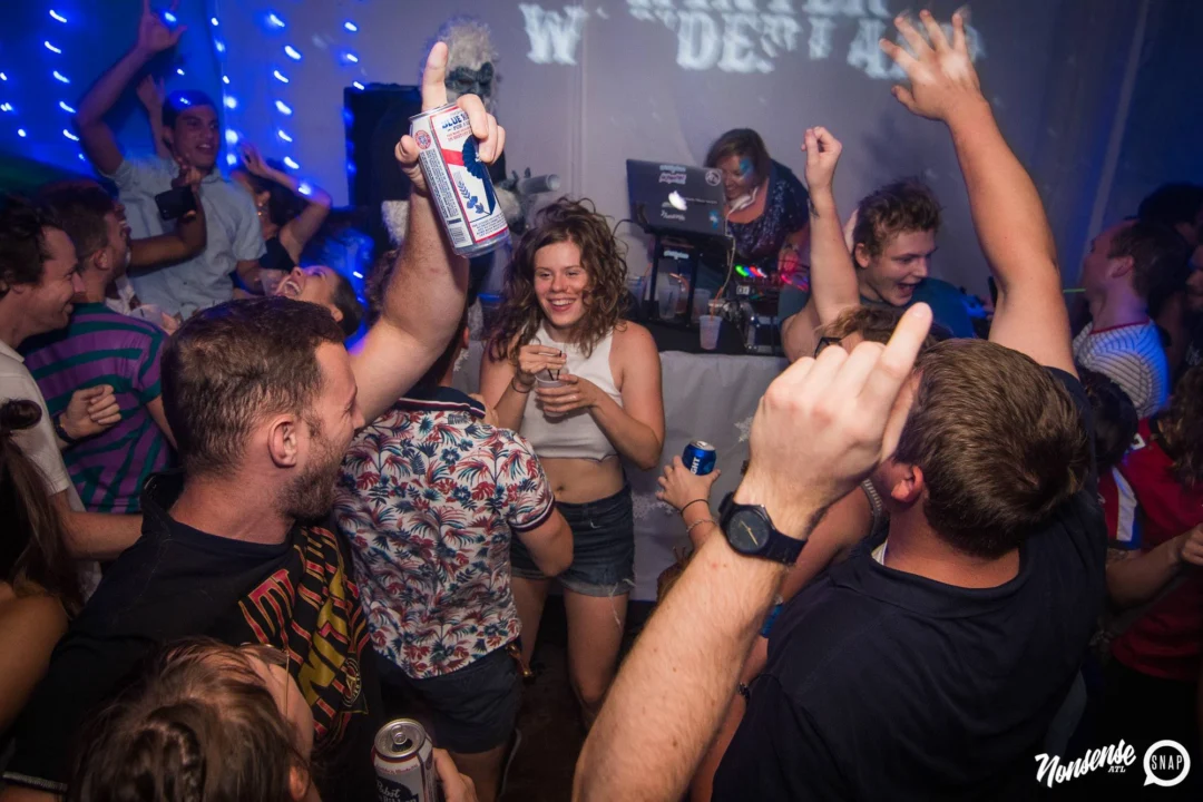 Nonsense Winter Wonderland - Aug 2018! The Basement, East Atlanta. It snowed inside. There were Arctic blasts. There was a Yeti. Kimber was the DJ. Nonsense Dance Party is the 3rd Friday of every month! Photography by Oh Snap!