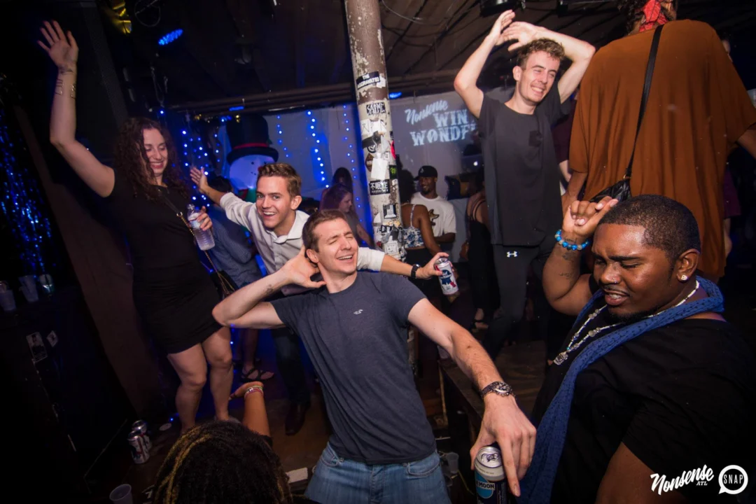 Nonsense Winter Wonderland - Aug 2018! The Basement, East Atlanta. It snowed inside. There were Arctic blasts. There was a Yeti. Kimber was the DJ. Nonsense Dance Party is the 3rd Friday of every month! Photography by Oh Snap!