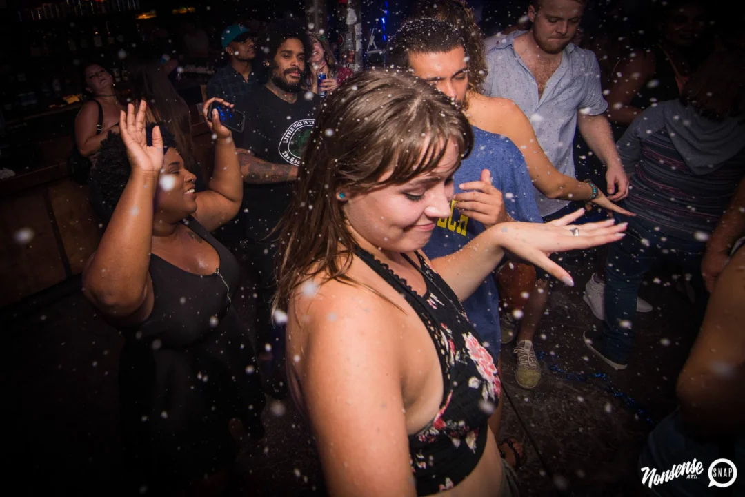 Nonsense Winter Wonderland - Aug 2018! The Basement, East Atlanta. It snowed inside. There were Arctic blasts. There was a Yeti. Kimber was the DJ. Nonsense Dance Party is the 3rd Friday of every month! Photography by Oh Snap!