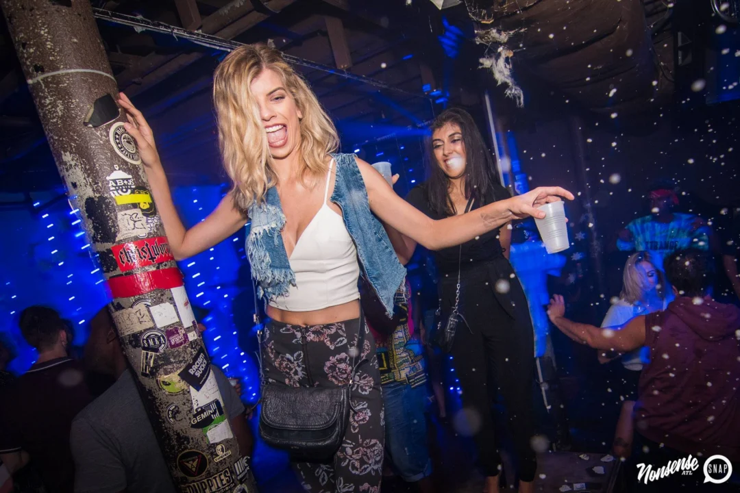Nonsense Winter Wonderland - Aug 2018! The Basement, East Atlanta. It snowed inside. There were Arctic blasts. There was a Yeti. Kimber was the DJ. Nonsense Dance Party is the 3rd Friday of every month! Photography by Oh Snap!