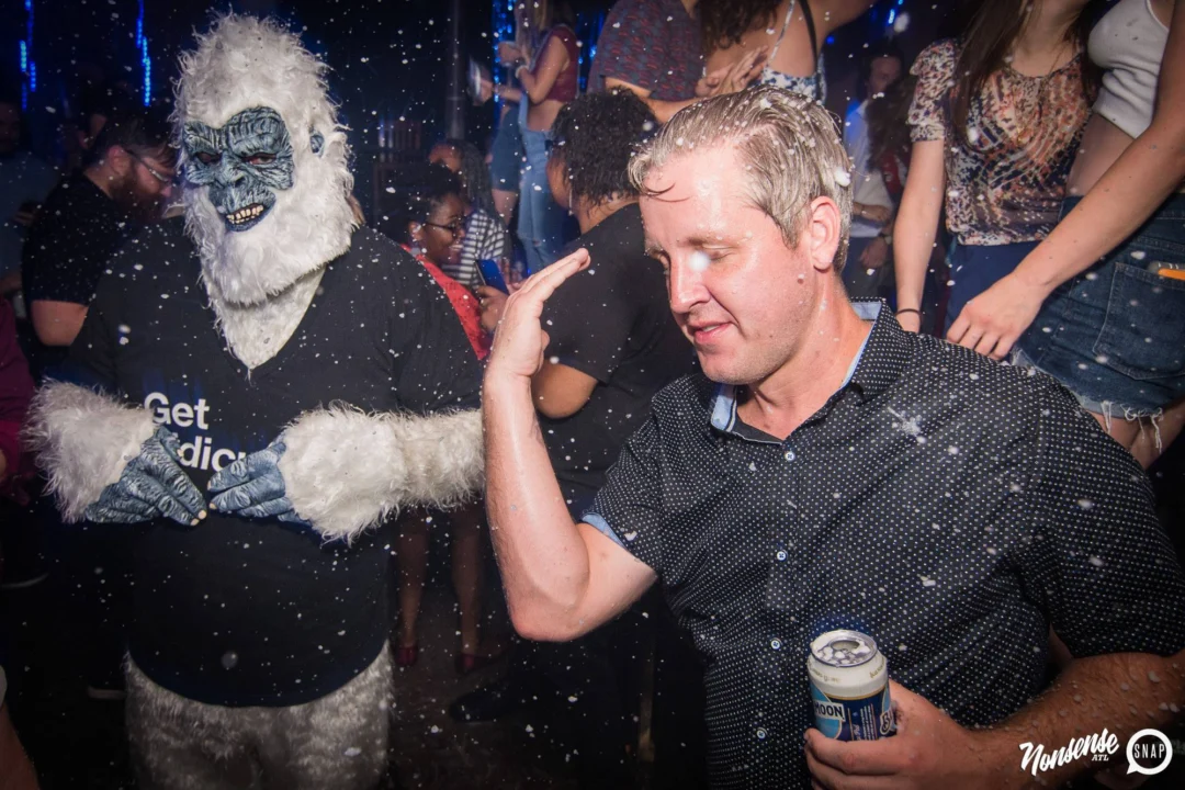 Nonsense Winter Wonderland - Aug 2018! The Basement, East Atlanta. It snowed inside. There were Arctic blasts. There was a Yeti. Kimber was the DJ. Nonsense Dance Party is the 3rd Friday of every month! Photography by Oh Snap!