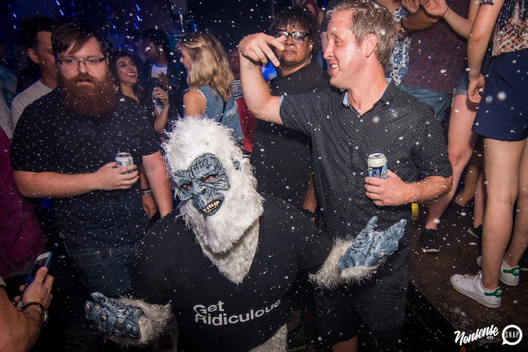 Nonsense Winter Wonderland - Aug 2018! The Basement, East Atlanta. It snowed inside. There were Arctic blasts. There was a Yeti. Kimber was the DJ. Nonsense Dance Party is the 3rd Friday of every month! Photography by Oh Snap!