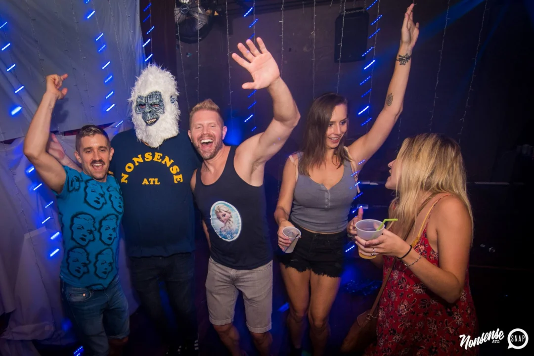 Nonsense Winter Wonderland - Aug 2018! The Basement, East Atlanta. It snowed inside. There were Arctic blasts. There was a Yeti. Kimber was the DJ. Nonsense Dance Party is the 3rd Friday of every month! Photography by Oh Snap!