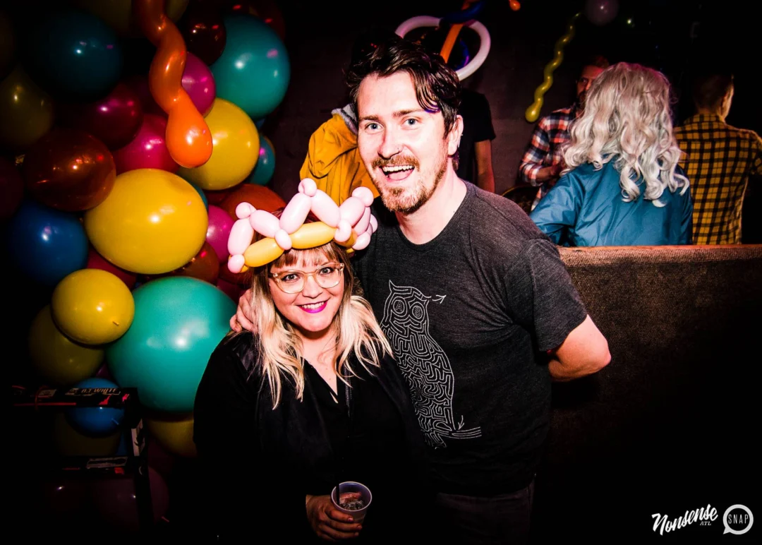 Nonsense: Balloons! November 2018 at The Basement, Thousands of balloons everywhere! Balloon Twisters! Balloon Walls! Kimber was the DJ!