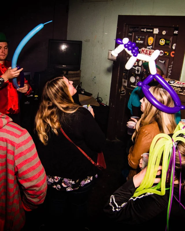 Nonsense: Balloons! November 2018 at The Basement, Thousands of balloons everywhere! Balloon Twisters! Balloon Walls! Kimber was the DJ!