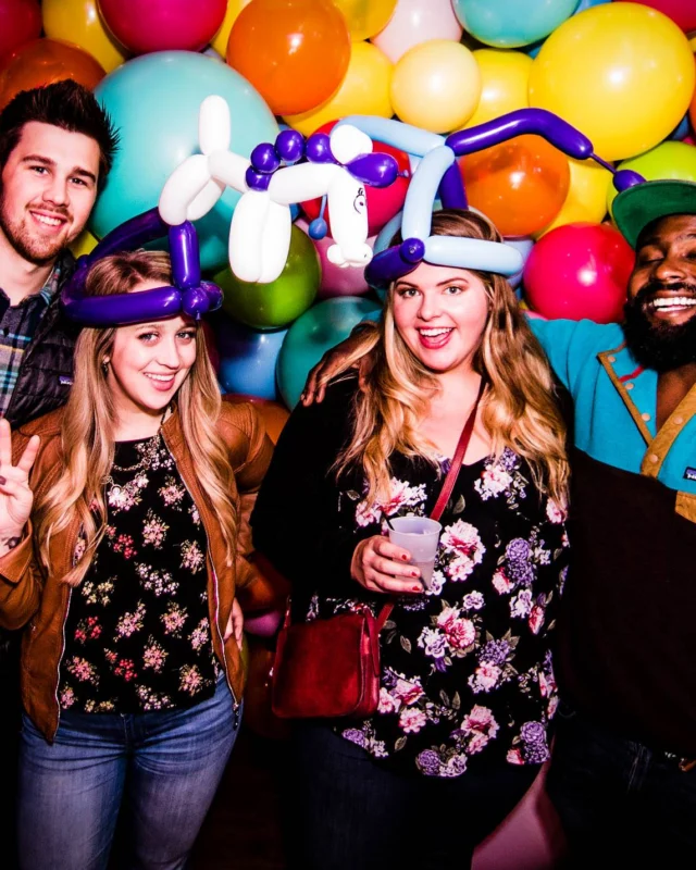 Nonsense: Balloons! November 2018 at The Basement, Thousands of balloons everywhere! Balloon Twisters! Balloon Walls! Kimber was the DJ!