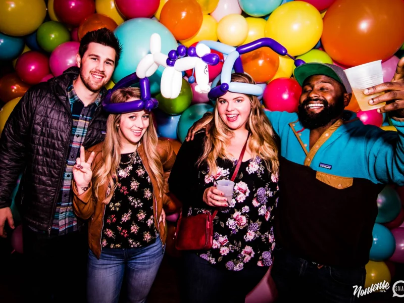 Nonsense: Balloons! November 2018 at The Basement, Thousands of balloons everywhere! Balloon Twisters! Balloon Walls! Kimber was the DJ!