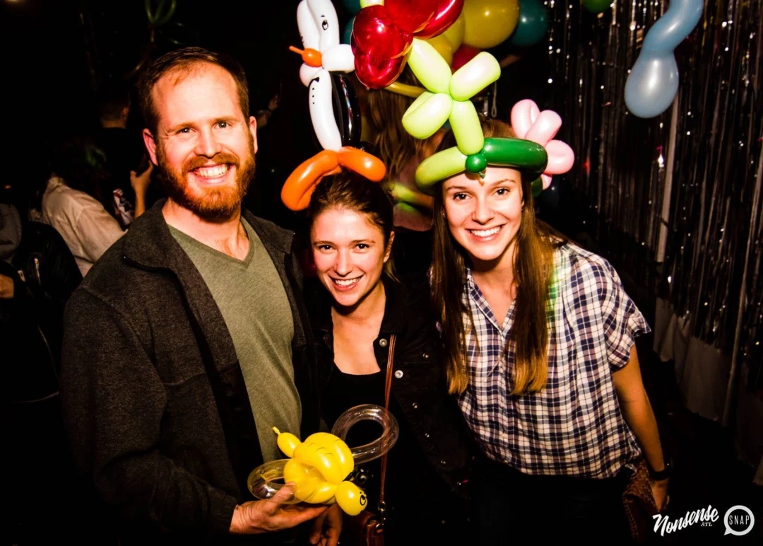 Nonsense: Balloons! November 2018 at The Basement, Thousands of balloons everywhere! Balloon Twisters! Balloon Walls! Kimber was the DJ!