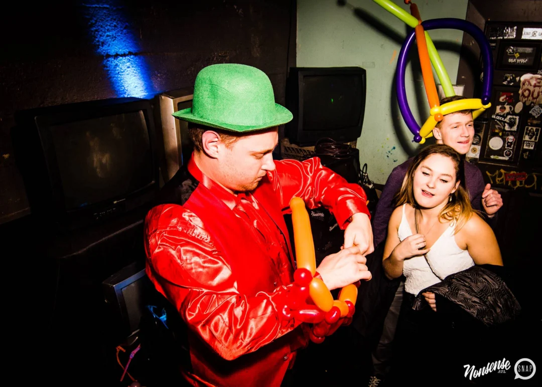Nonsense: Balloons! November 2018 at The Basement, Thousands of balloons everywhere! Balloon Twisters! Balloon Walls! Kimber was the DJ!