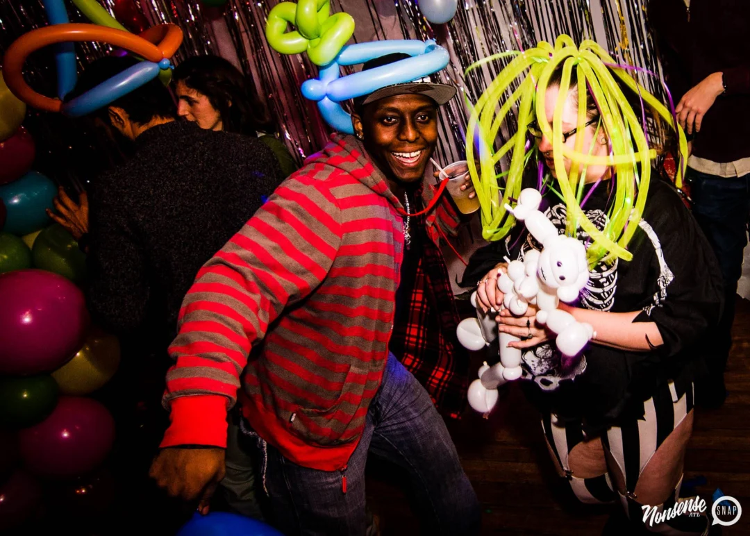 Nonsense: Balloons! November 2018 at The Basement, Thousands of balloons everywhere! Balloon Twisters! Balloon Walls! Kimber was the DJ!