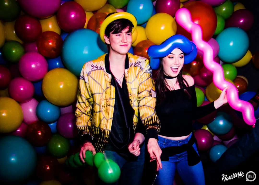 Nonsense: Balloons! November 2018 at The Basement, Thousands of balloons everywhere! Balloon Twisters! Balloon Walls! Kimber was the DJ!