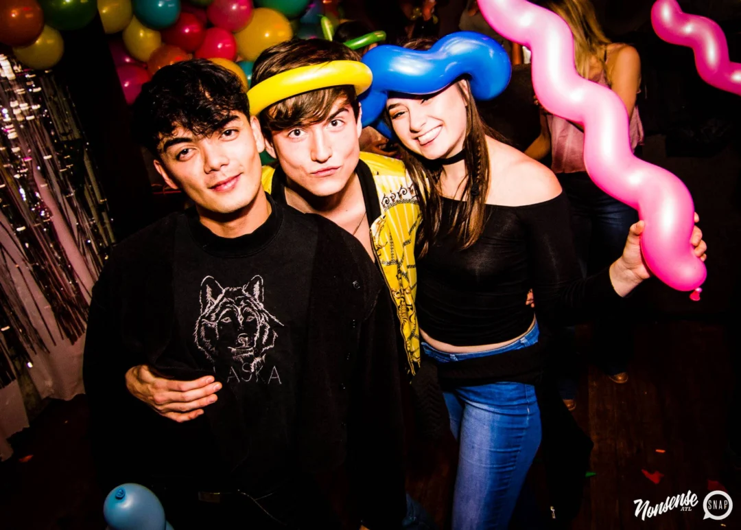 Nonsense: Balloons! November 2018 at The Basement, Thousands of balloons everywhere! Balloon Twisters! Balloon Walls! Kimber was the DJ!