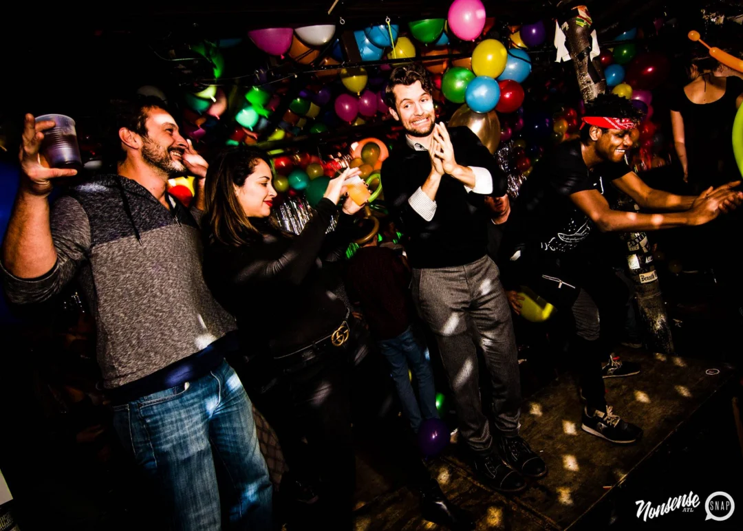 Nonsense: Balloons! November 2018 at The Basement, Thousands of balloons everywhere! Balloon Twisters! Balloon Walls! Kimber was the DJ!