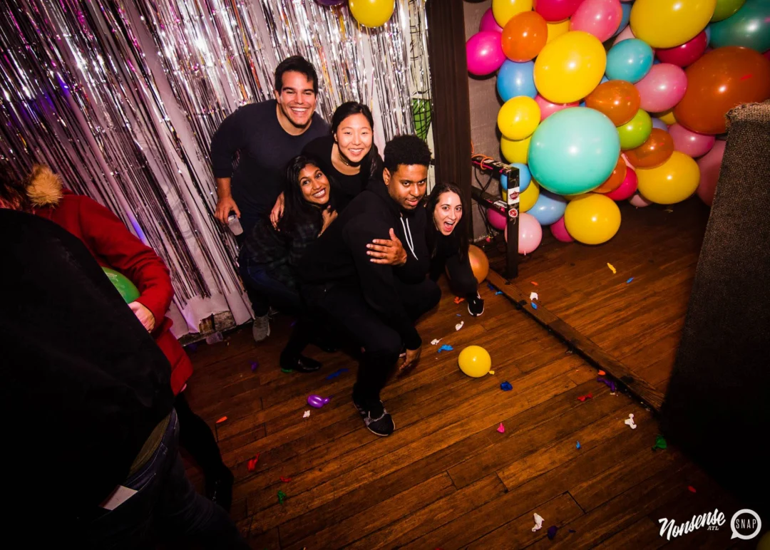 Nonsense: Balloons! November 2018 at The Basement, Thousands of balloons everywhere! Balloon Twisters! Balloon Walls! Kimber was the DJ!