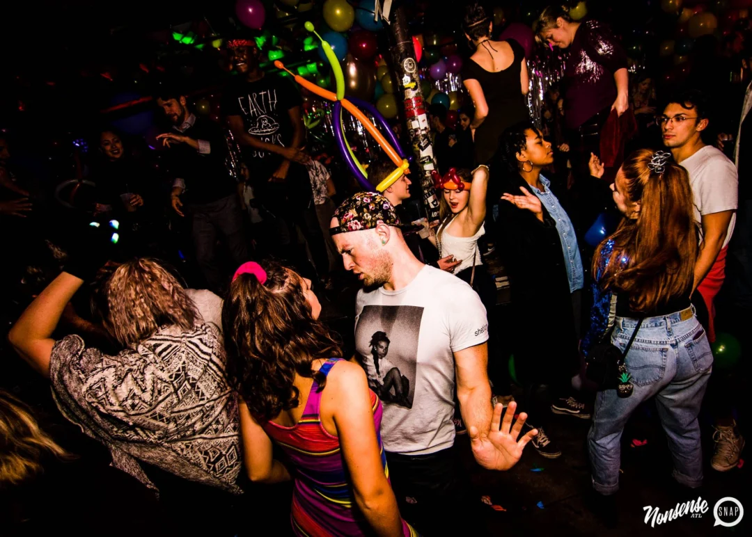 Nonsense: Balloons! November 2018 at The Basement, Thousands of balloons everywhere! Balloon Twisters! Balloon Walls! Kimber was the DJ!
