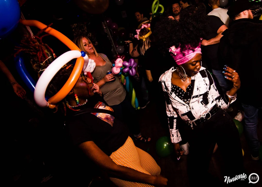 Nonsense: Balloons! November 2018 at The Basement, Thousands of balloons everywhere! Balloon Twisters! Balloon Walls! Kimber was the DJ!