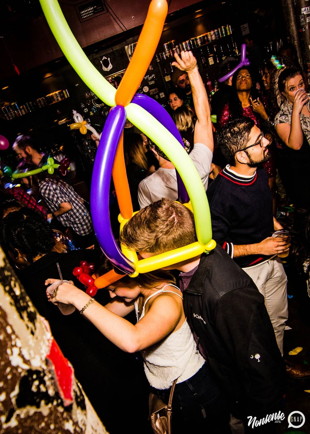 Nonsense: Balloons! November 2018 at The Basement, Thousands of balloons everywhere! Balloon Twisters! Balloon Walls! Kimber was the DJ!